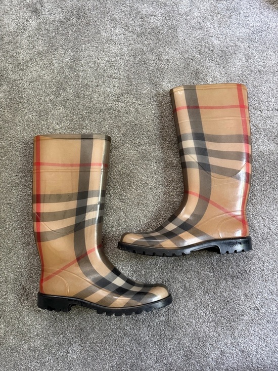 Burberry Shoes - Burberry Rain Boots Waterproof Rubber Nova Check Size 38